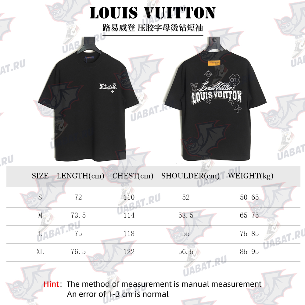 l0*is v*t0n laminating lettering hot Di*m*nd short sleeves tsk1