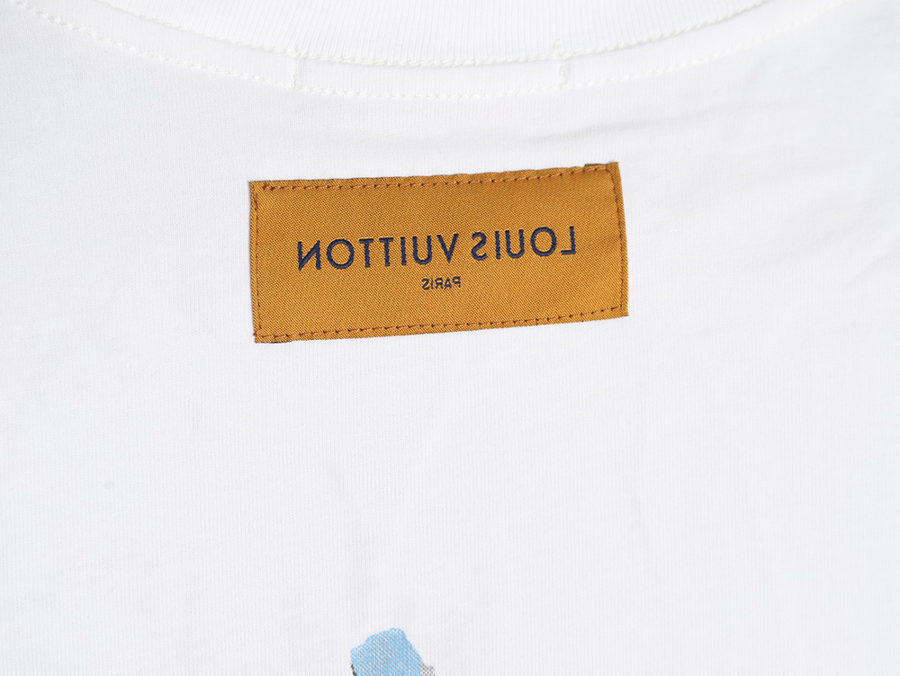 l0*is V*t0n hand-painted graffiti rabbit head print short-sleeve