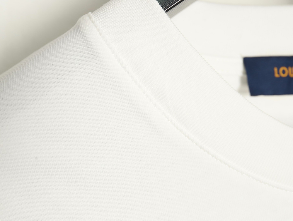 l0*is V*t0n double sleeve badge slogan embroidered short sleeves