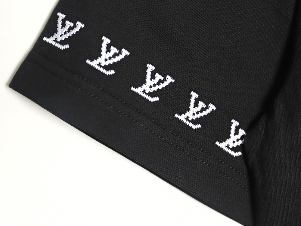 l0*is V*t0n double sleeve badge slogan embroidered short sleeves tsk1