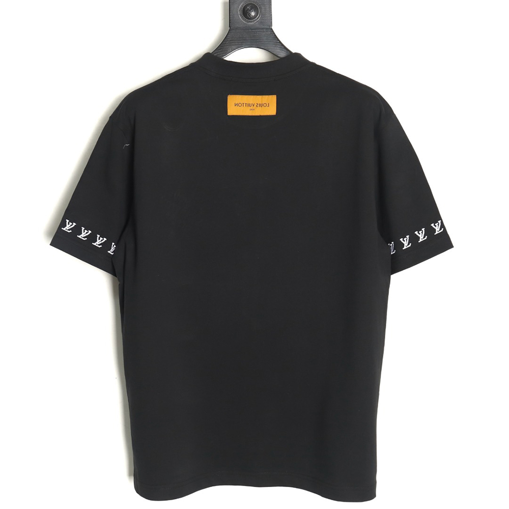 l0*is V*t0n double sleeve badge slogan embroidered short sleeves tsk1