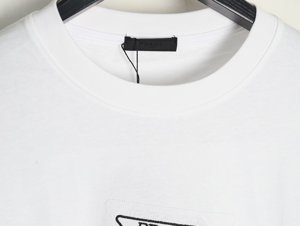 Pra*a overlapping embroidered triangle logo short sleeve