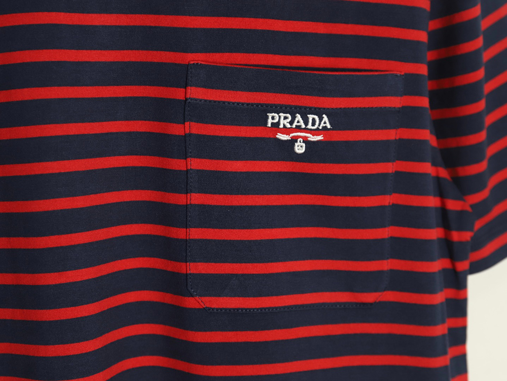 Pra*a striped pocket short sleeve t-shirt tsk1