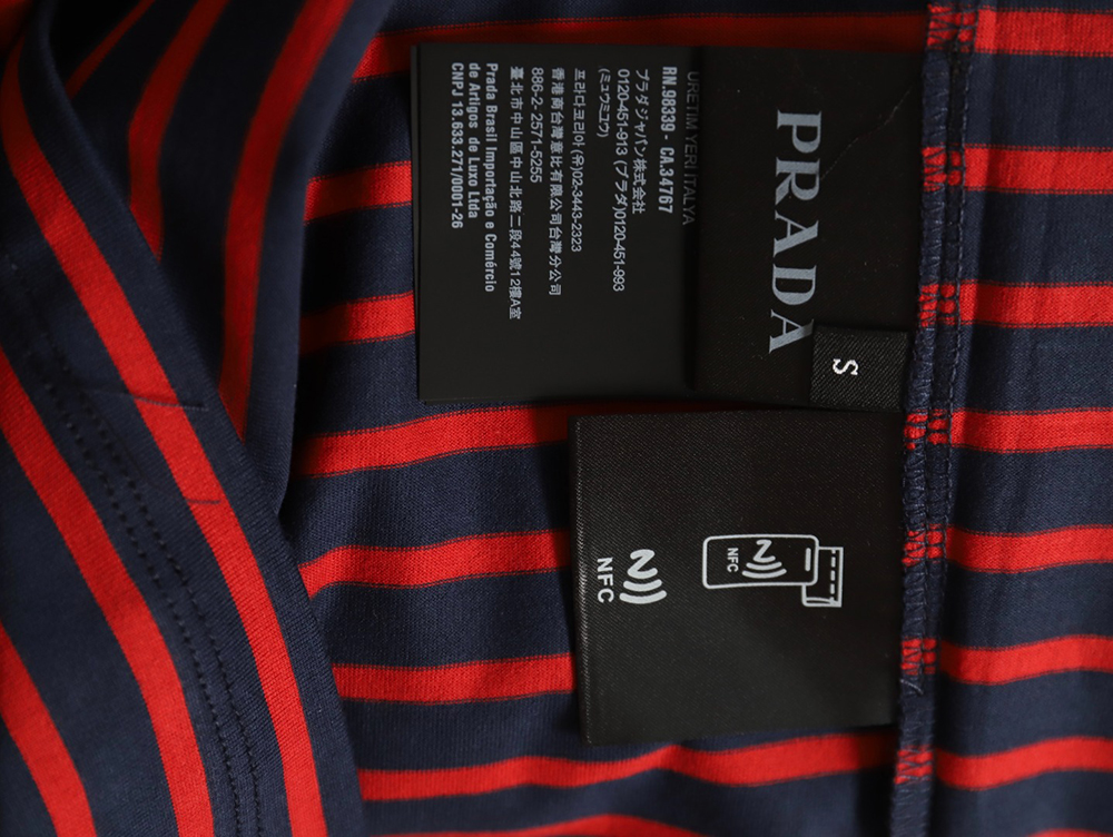 Pra*a striped pocket short sleeve t-shirt tsk1