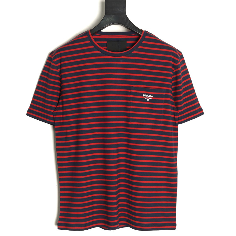 Pra*a striped pocket short sleeve t-shirt tsk1
