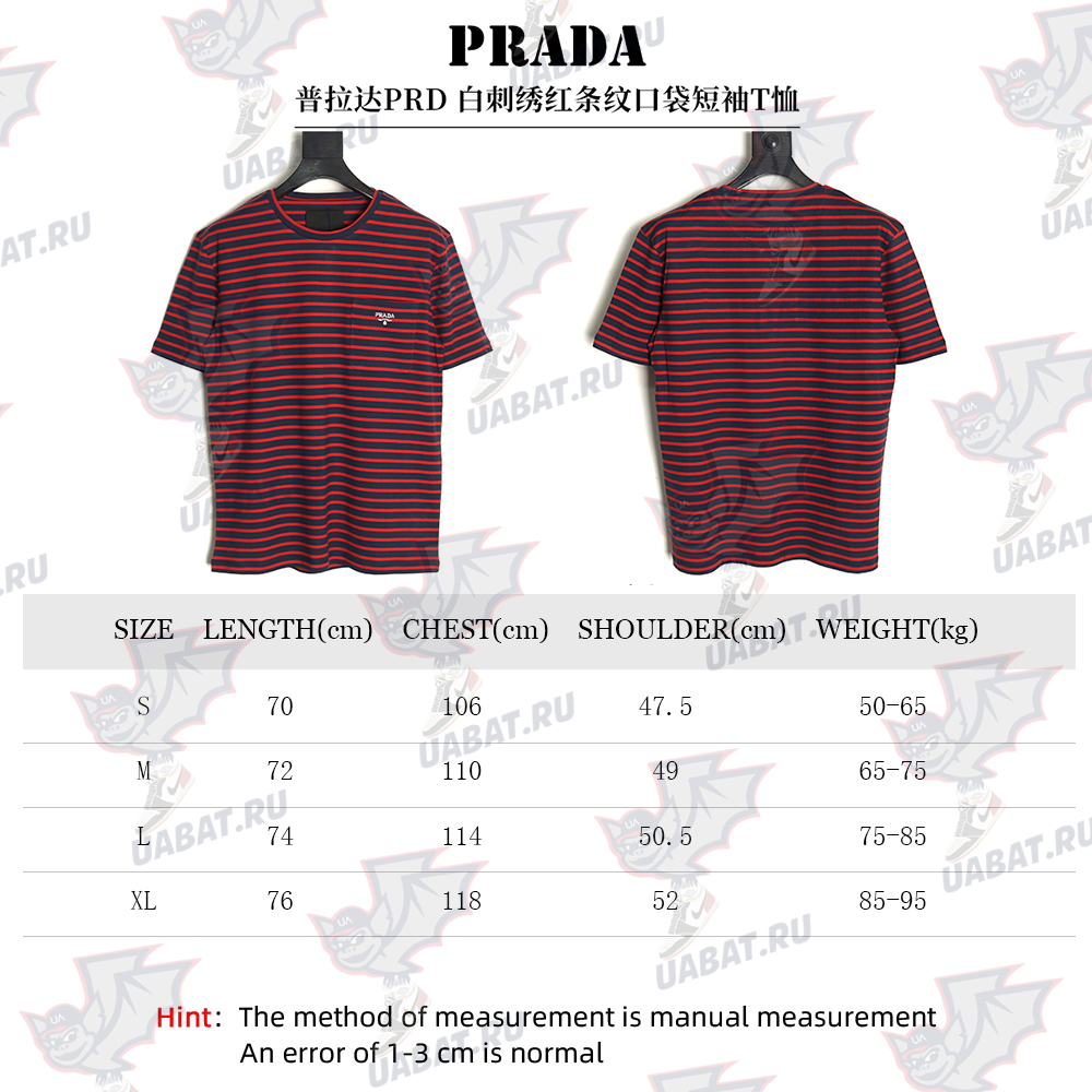 Pra*a striped pocket short sleeve t-shirt tsk1