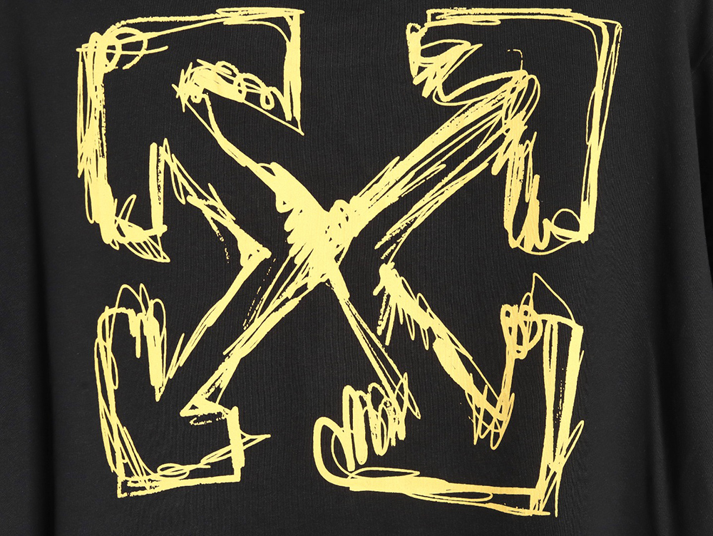 Off White Gold Painted Arrow Short Sleeves