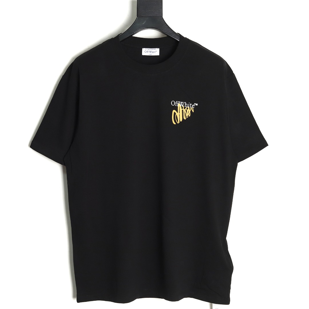 Off White Gold Painted Arrow Short Sleeves