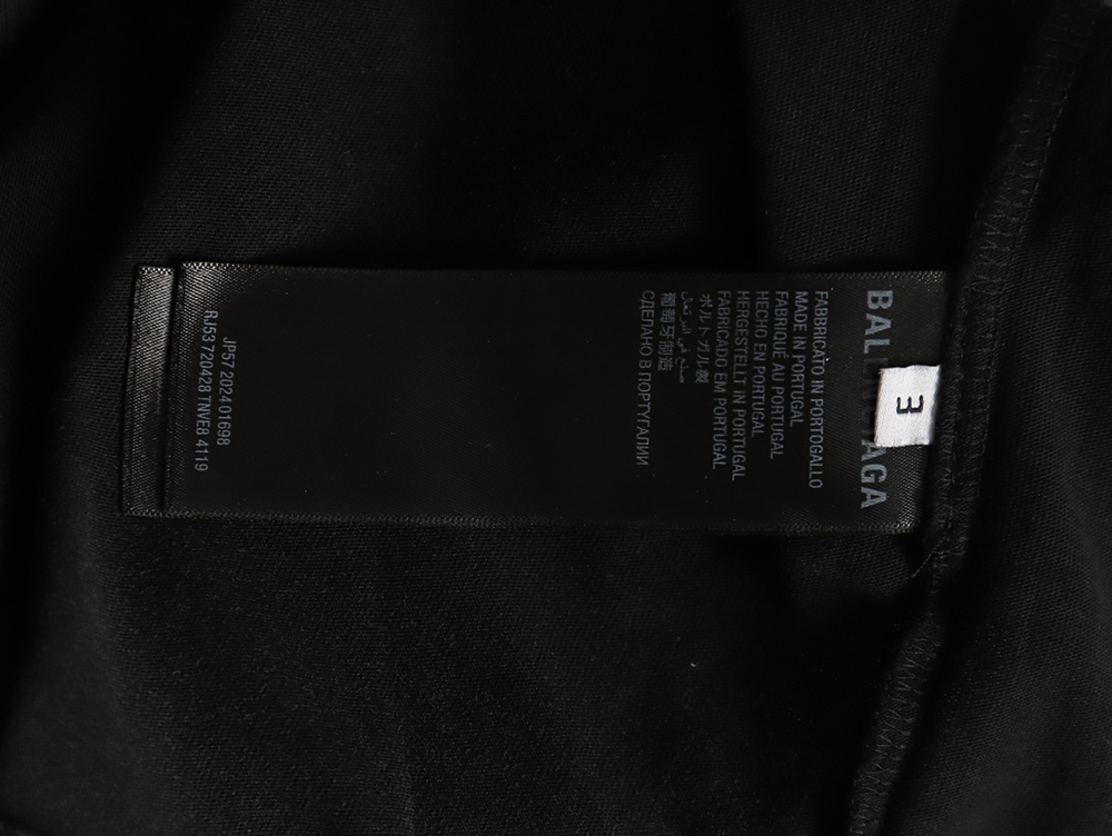 Ba*len*cia*ga night scene pattern faded letter print round neck short sleeve t-shirt