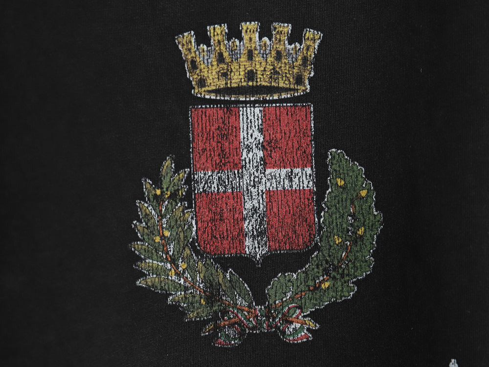 Ba*len*cia*ga wheat crown logo color printing short sleeve