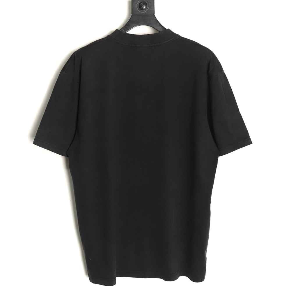 Ba*len*cia*ga wheat crown logo color printing short sleeve