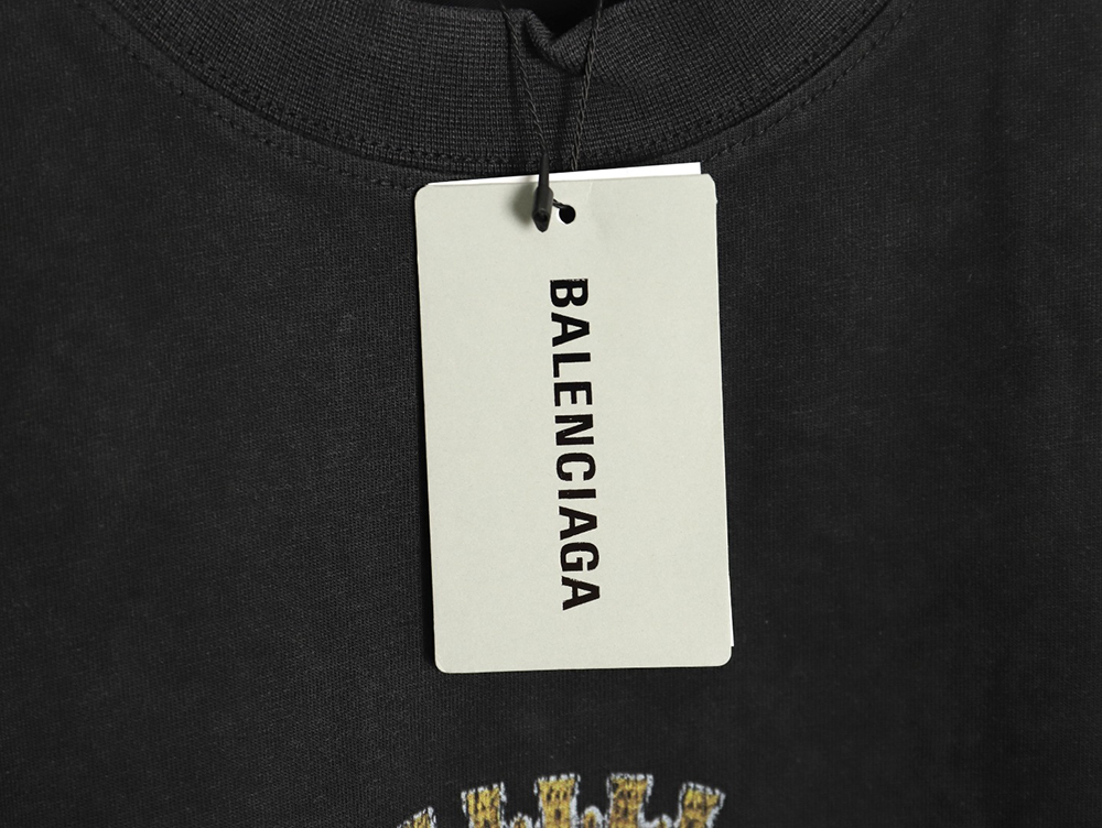 Ba*len*cia*ga wheat crown logo color printing short sleeve