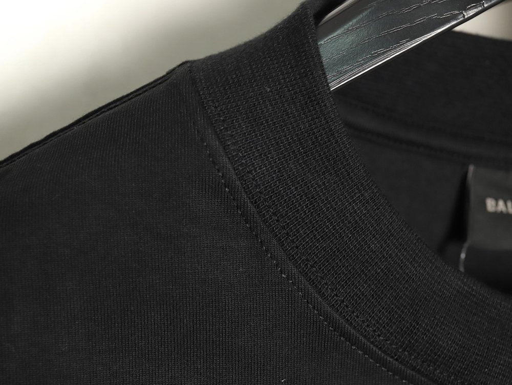 Ba*len*cia*ga double b cursive lettering print crew neck short sleeves