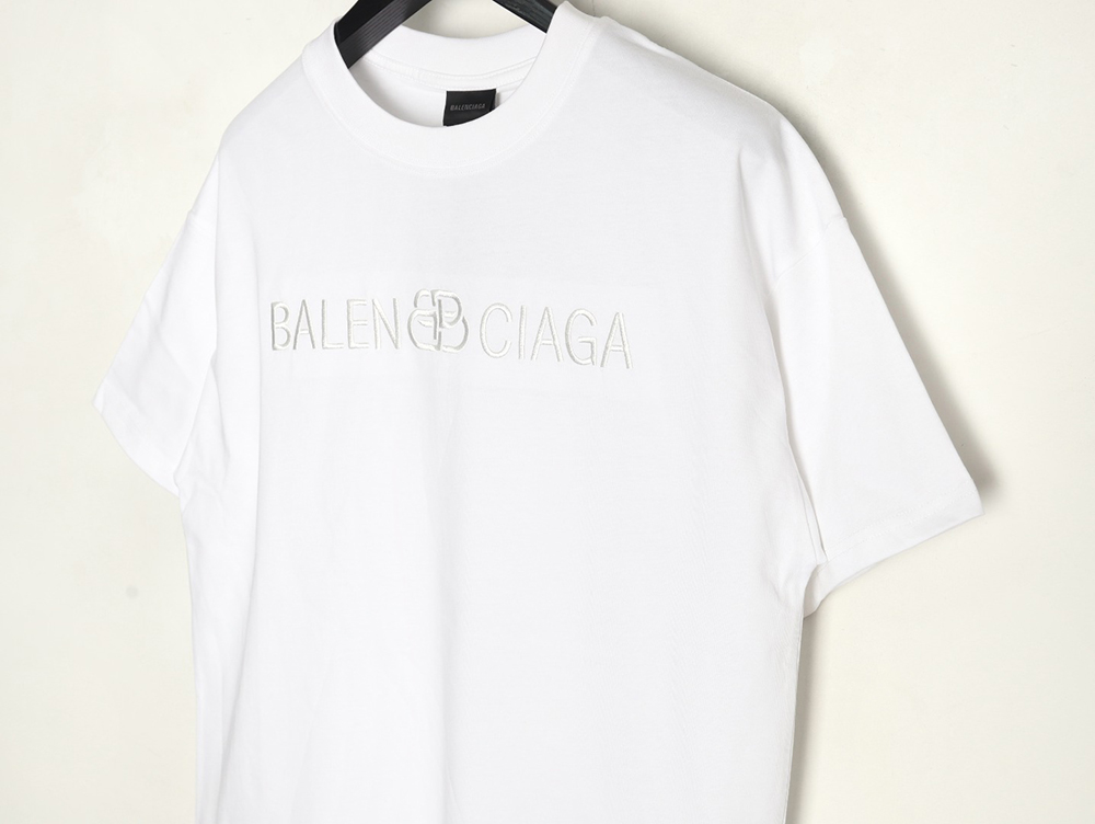 Ba*len*cia*ga obscure lock letter embroidered short-sleeved t-shirt