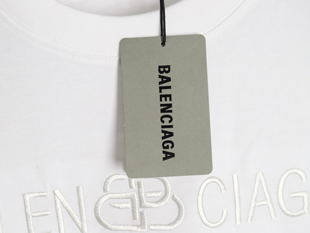 Ba*len*cia*ga obscure lock letter embroidered short-sleeved t-shirt
