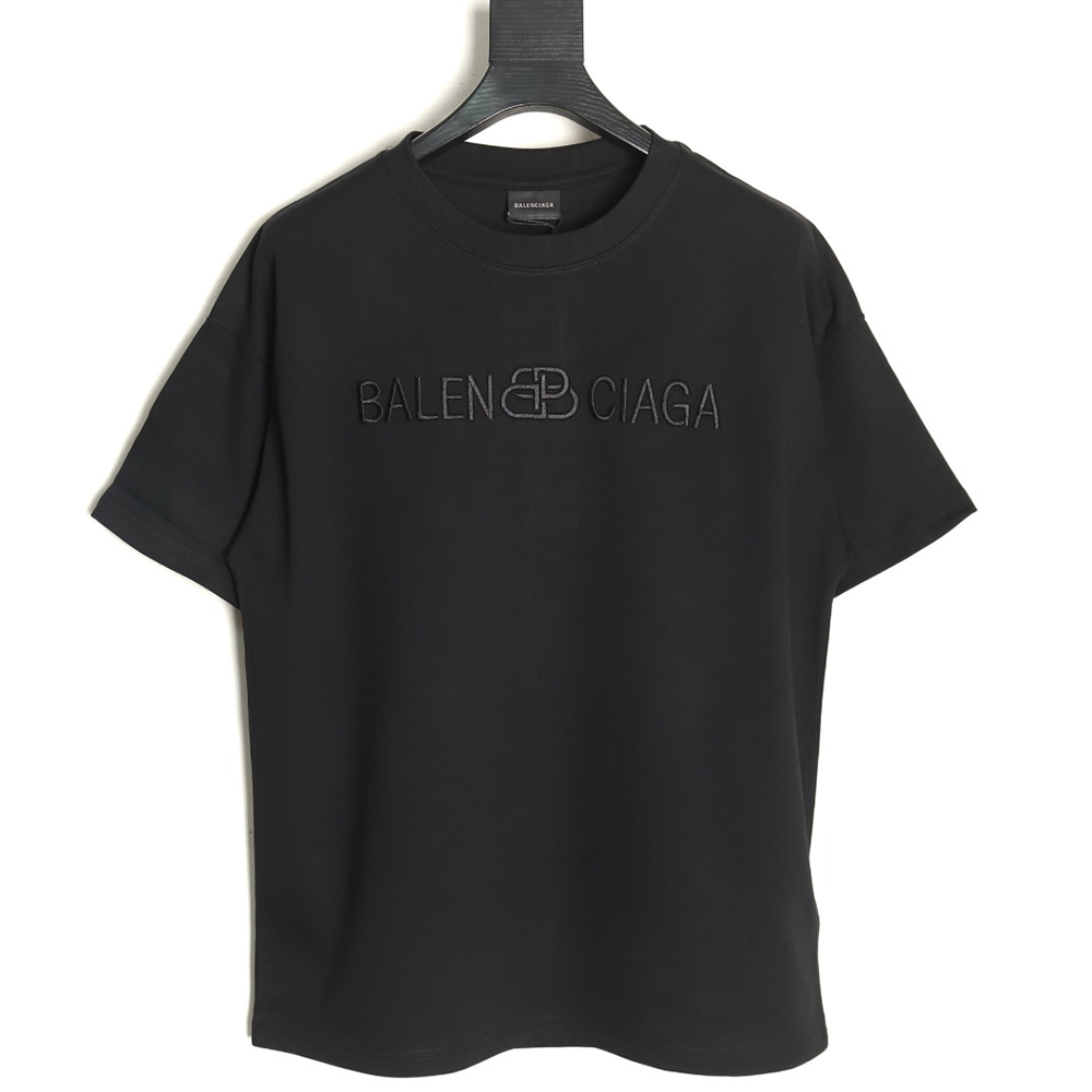 Ba*len*cia*ga obscure lock letter embroidered short-sleeved t-shirt tsk1