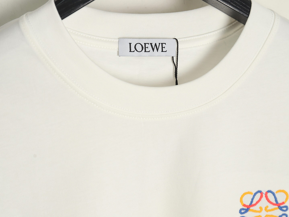 L0ew* chest colorful logo embroidery logo short sleeve t-shirt