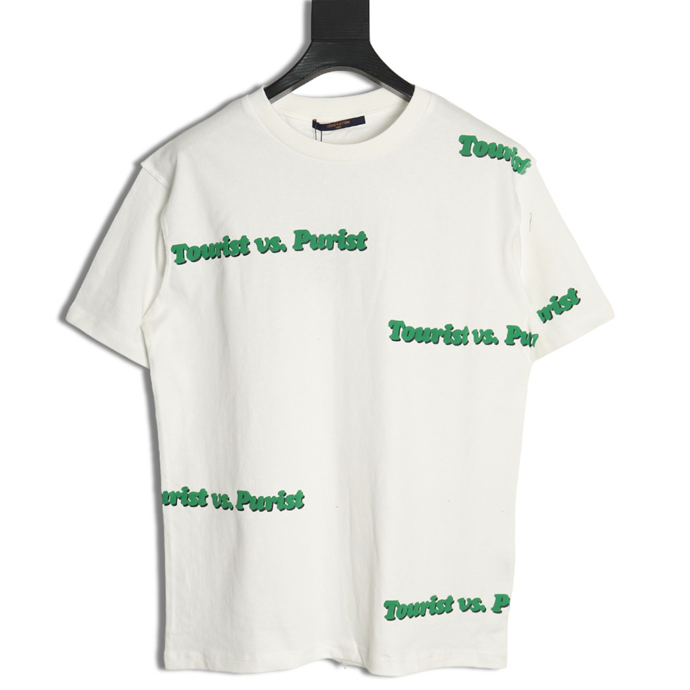 l0*is V*t0n green foam lettering round neck short-sleeved t-shirt