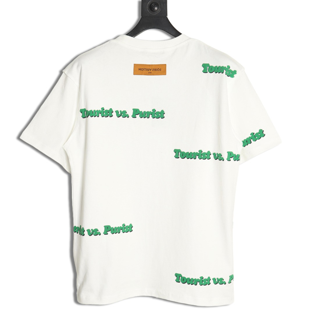 l0*is V*t0n green foam lettering round neck short-sleeved t-shirt