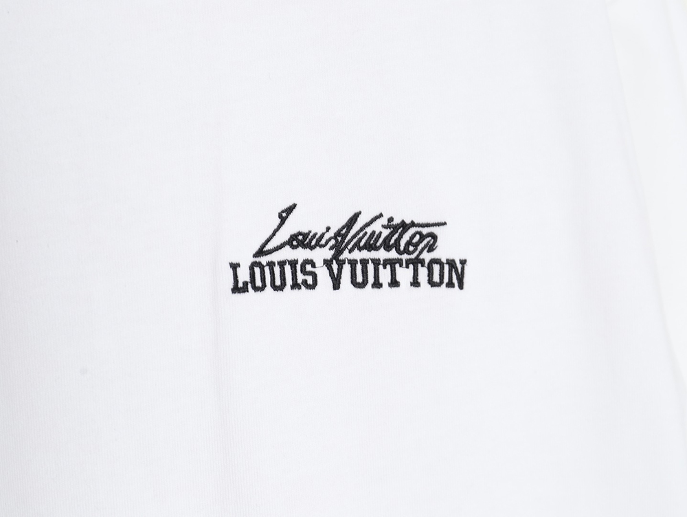 l0*is V*t0n heavy letter embroidered short sleeve