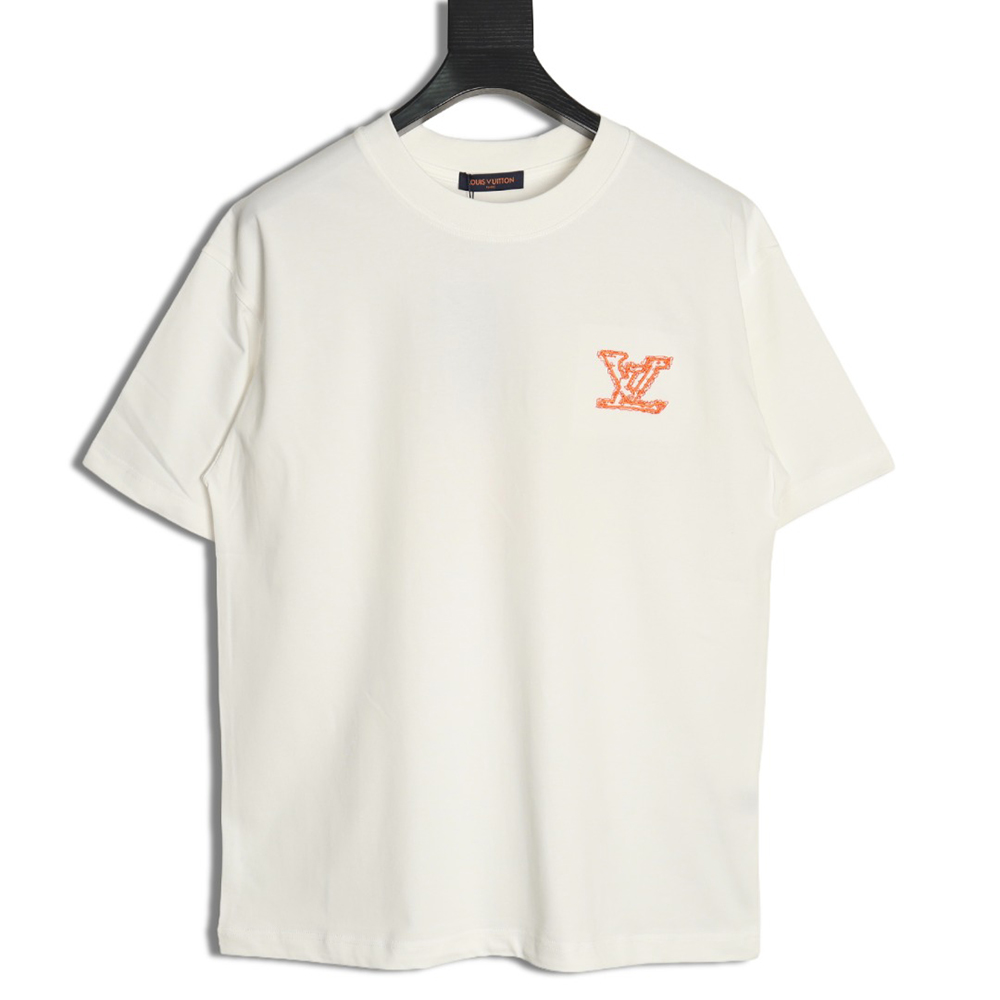 l0*is V*t0n large logo lettering rope embroidery short-sleeved t-shirt