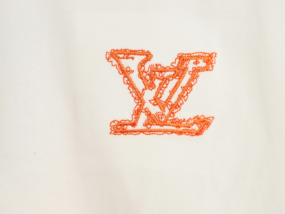 l0*is V*t0n large logo lettering rope embroidery short-sleeved t-shirt