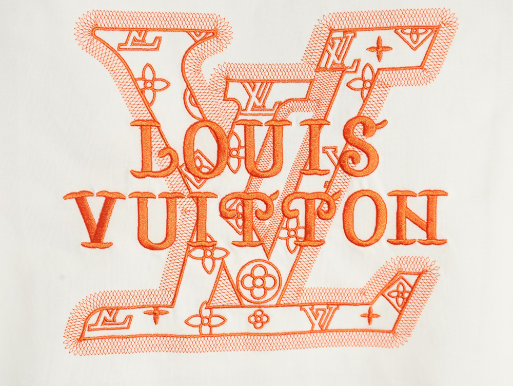 l0*is V*t0n large logo lettering rope embroidery short-sleeved t-shirt