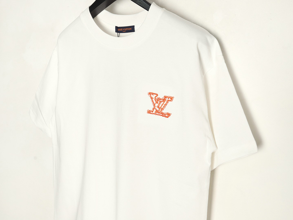 l0*is V*t0n large logo lettering rope embroidery short-sleeved t-shirt