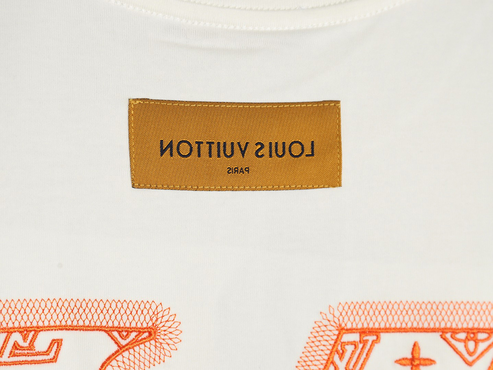 l0*is V*t0n large logo lettering rope embroidery short-sleeved t-shirt