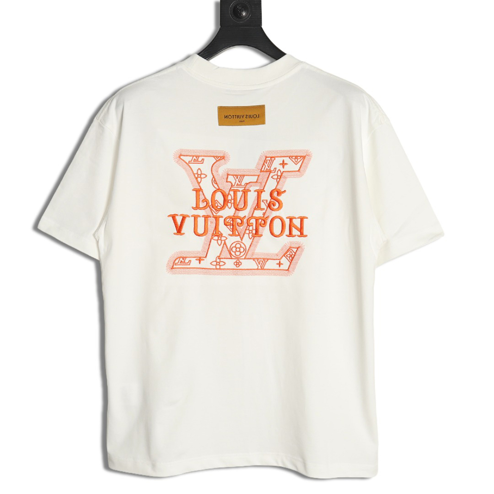 l0*is V*t0n large logo lettering rope embroidery short-sleeved t-shirt