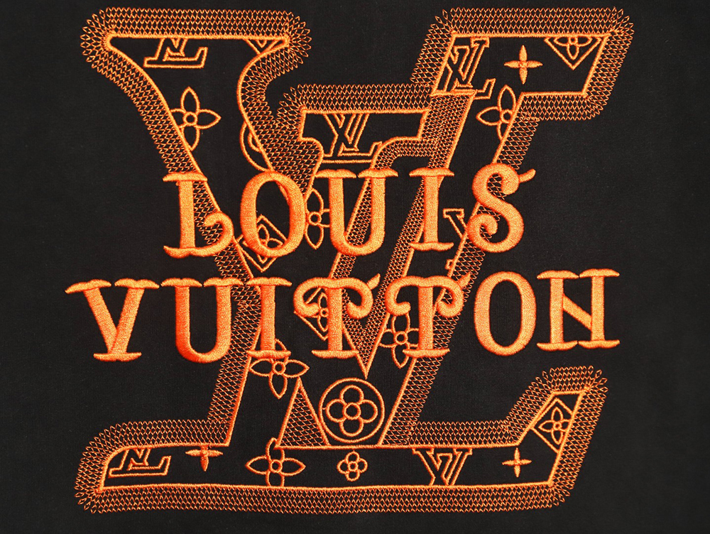 l0*is V*t0n large logo lettering rope embroidery short-sleeved t-shirt tsk1