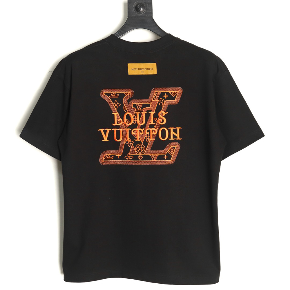 l0*is V*t0n large logo lettering rope embroidery short-sleeved t-shirt tsk1