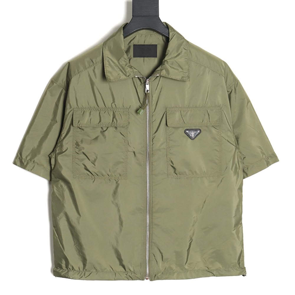 Pra*a minimalist double pocket short sleeve shirt