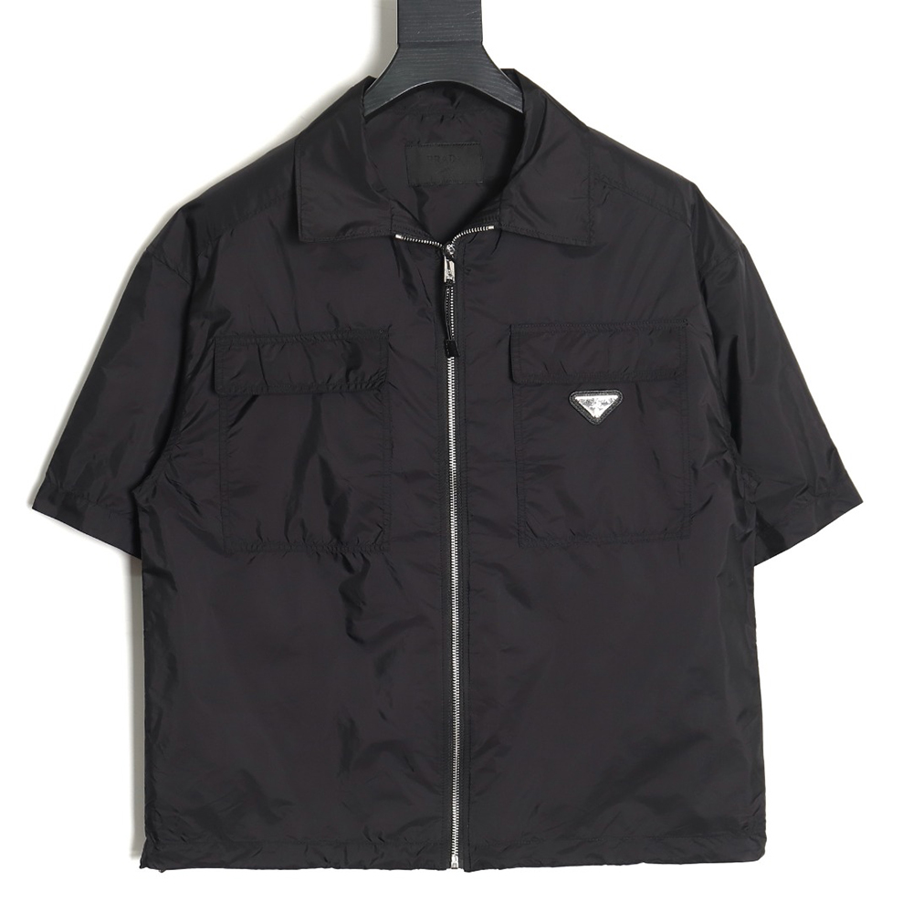 Pra*a minimalist double pocket short sleeve shirt tsk1