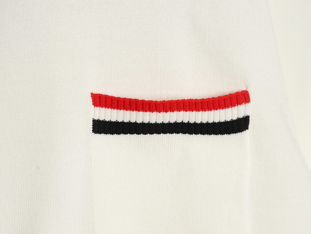 Thom Browne Neckline Tricolor Simple Knitted Round Neck Short Sleeves