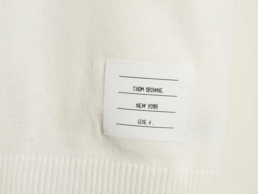 Thom Browne Neckline Tricolor Simple Knitted Round Neck Short Sleeves