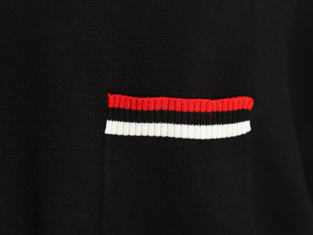 Thom Browne Neckline Tricolor Simple Knitted Round Neck Short Sleeves TSK1