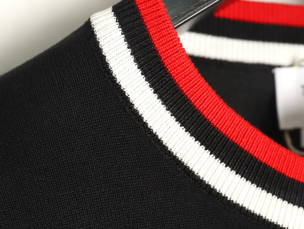 Thom Browne Neckline Tricolor Simple Knitted Round Neck Short Sleeves TSK1