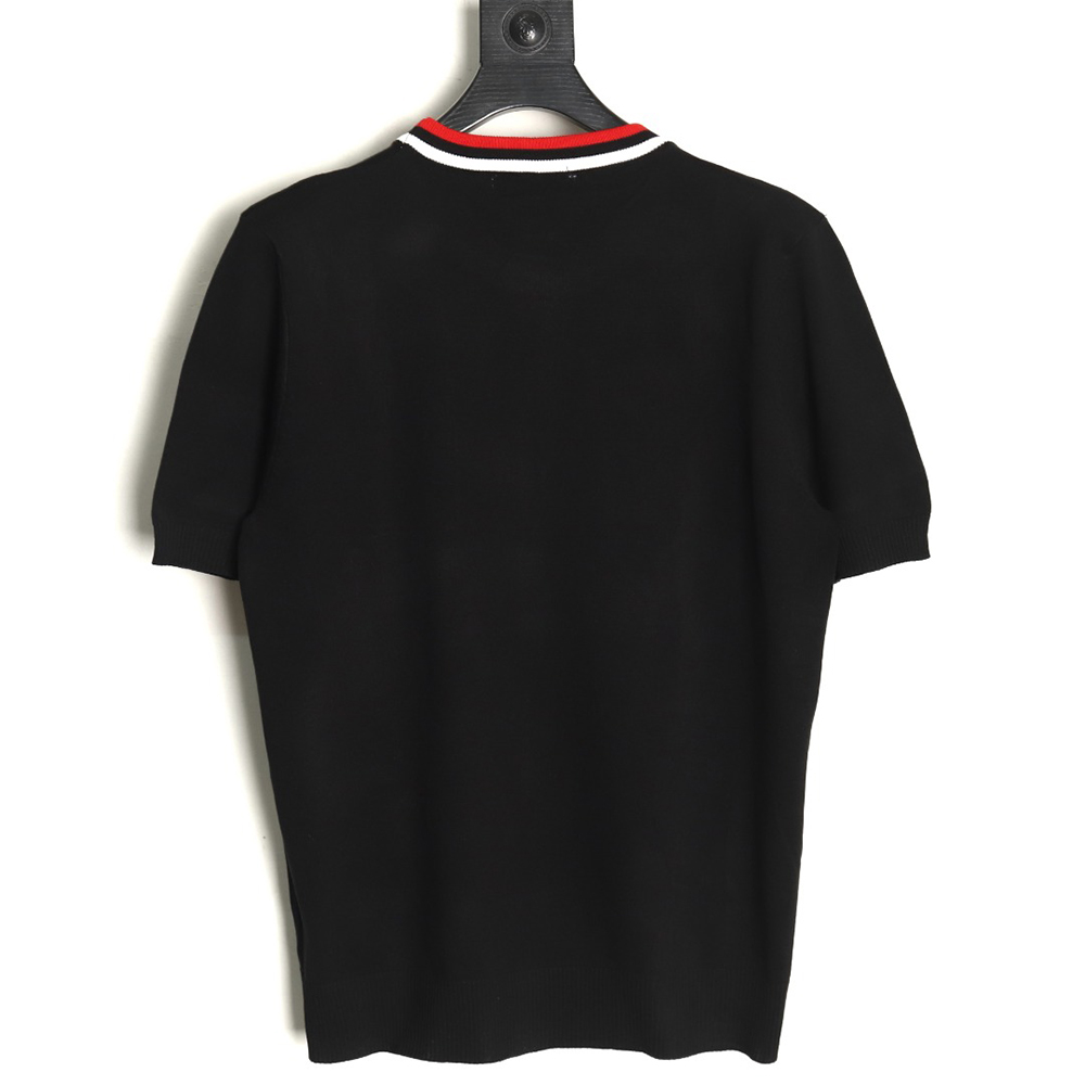 Thom Browne Neckline Tricolor Simple Knitted Round Neck Short Sleeves TSK1