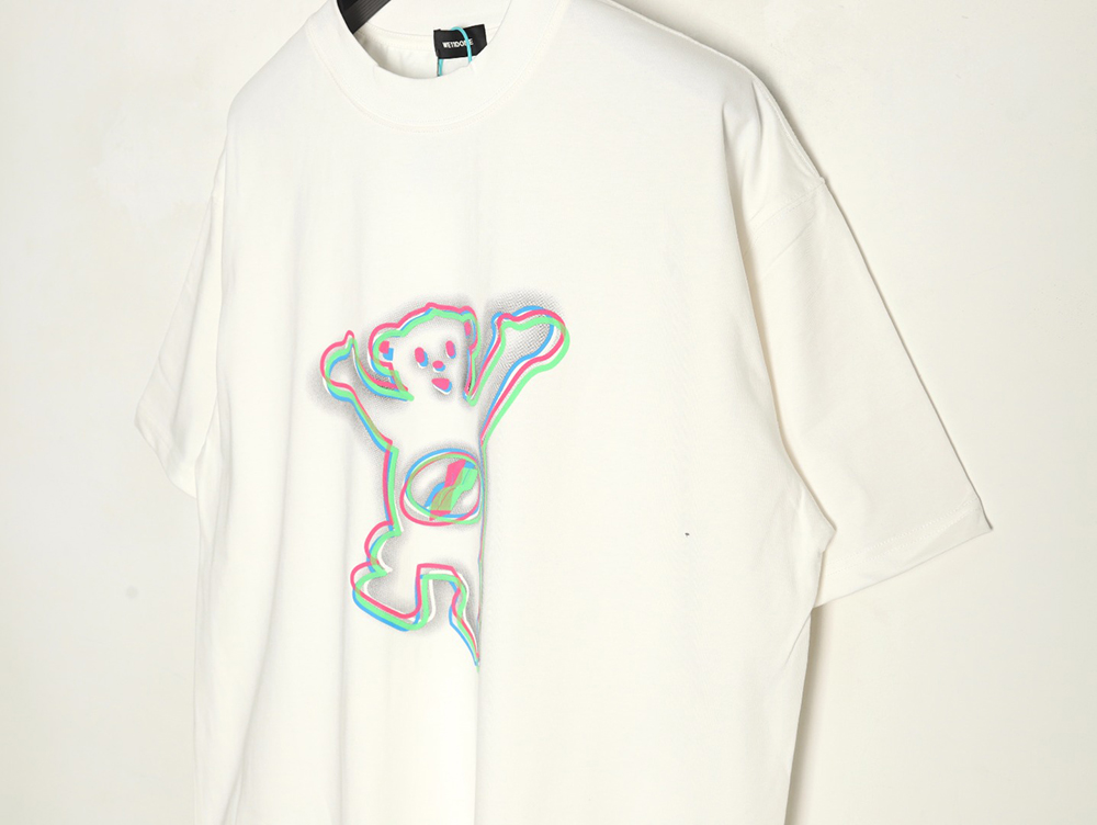 We11 Done Colorful Phantom Bear Print Short Sleeve T-shirt