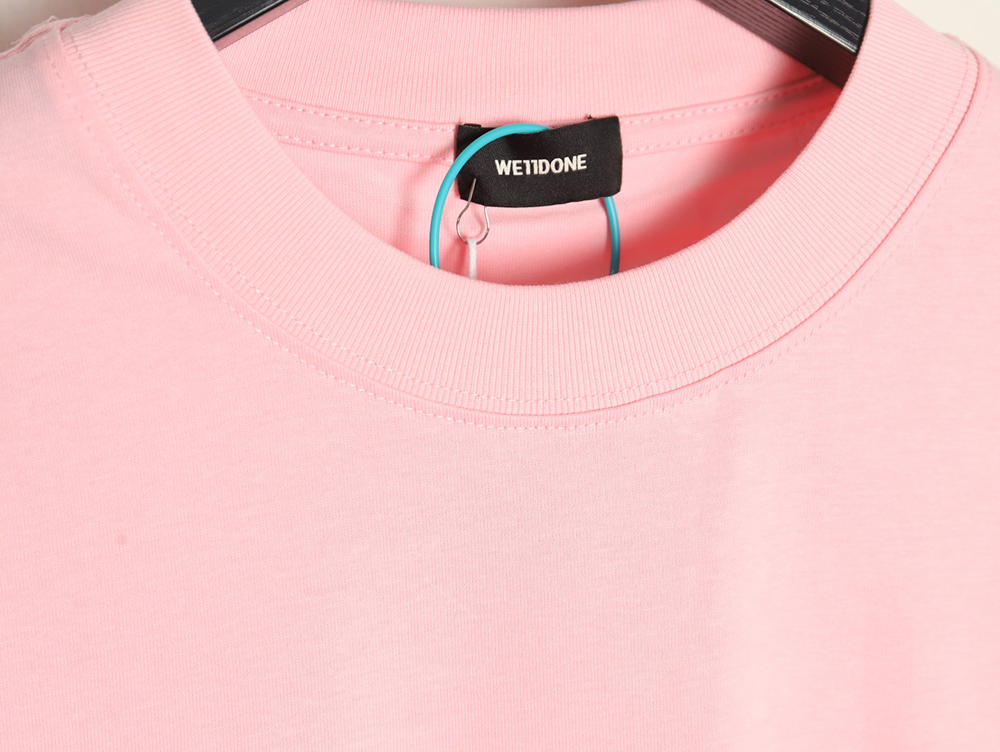 We11 Done leather label silicone 3D print short-sleeved T-shirt