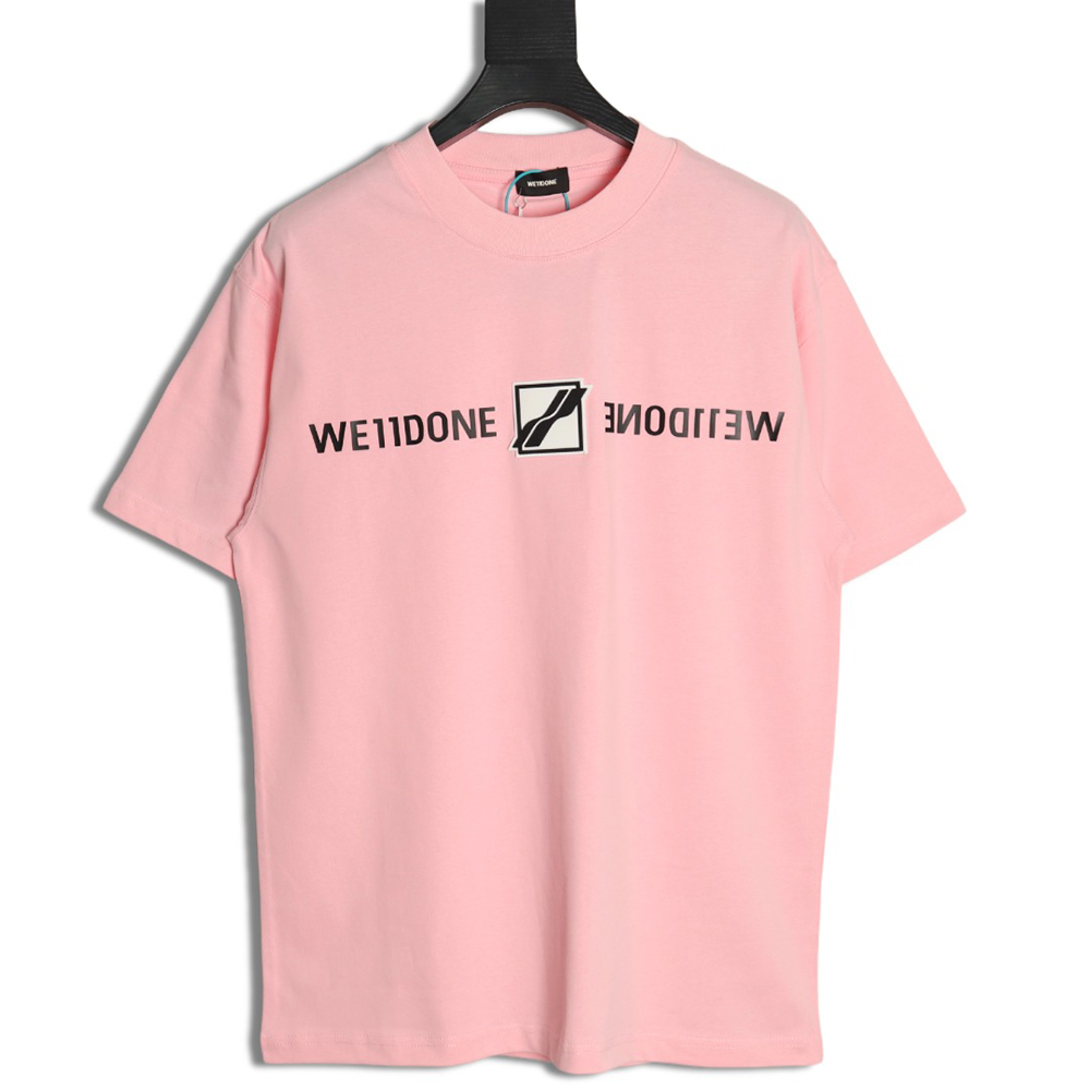 We11 Done leather label silicone 3D print short-sleeved T-shirt