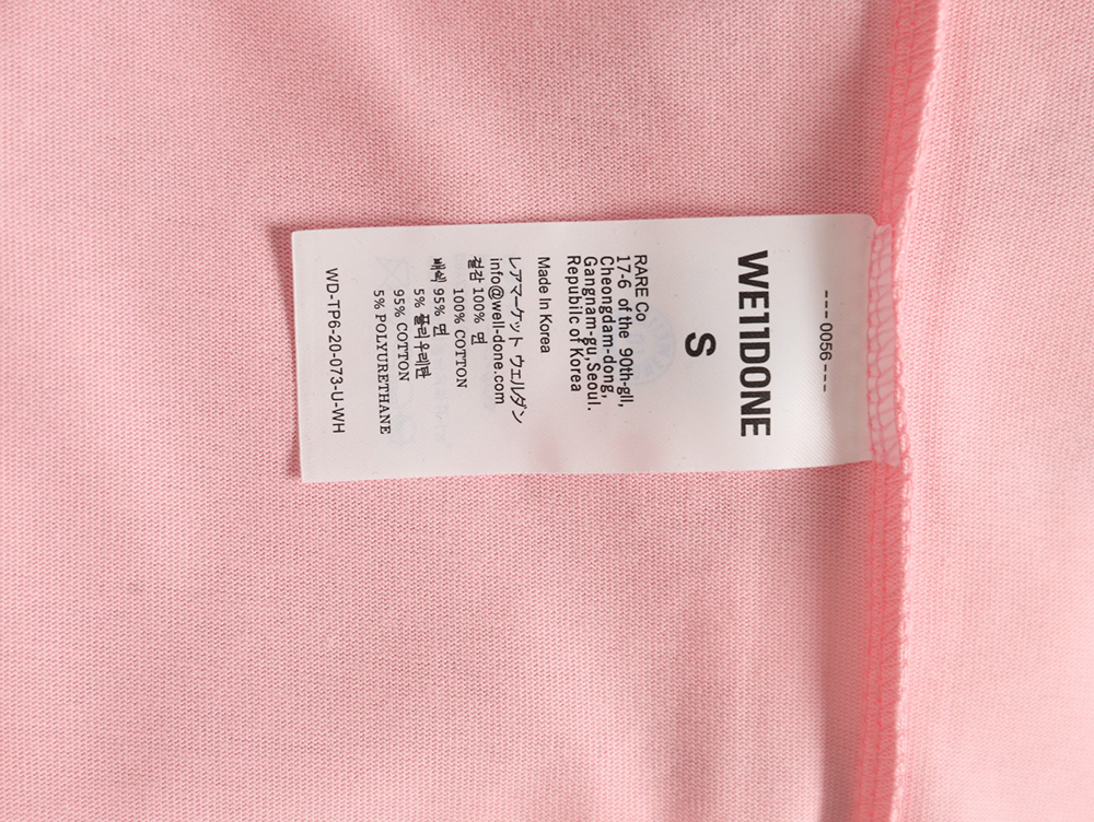 We11 Done leather label silicone 3D print short-sleeved T-shirt