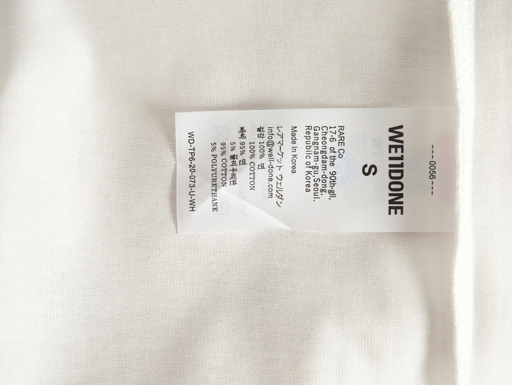 We11 Done leather label silicone 3D print short-sleeved T-shirt TSK1