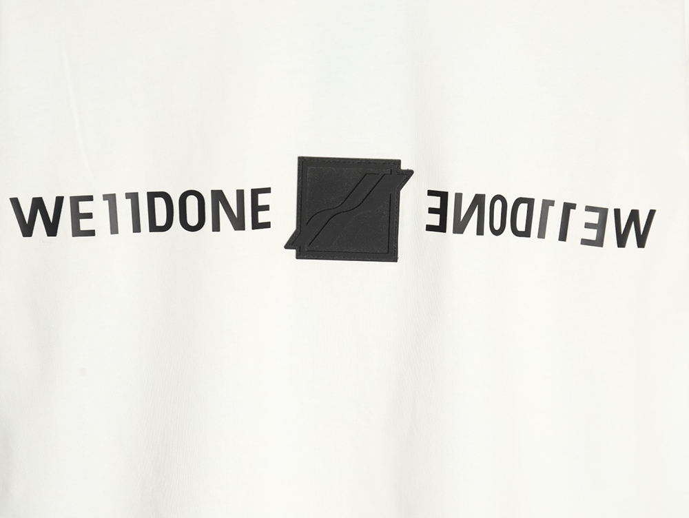 We11 Done leather label silicone 3D print short-sleeved T-shirt TSK1