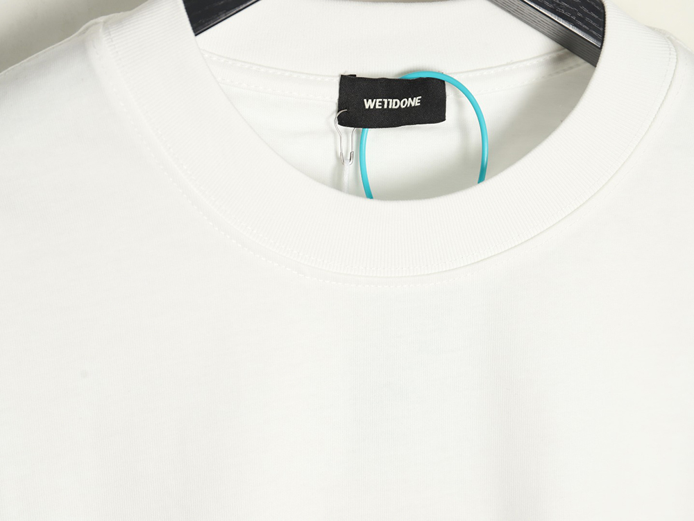 We11 Done leather label silicone 3D print short-sleeved T-shirt TSK1