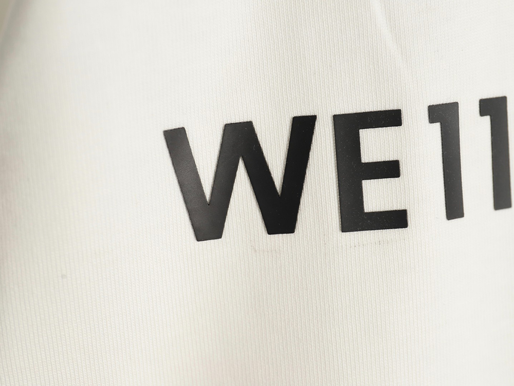 We11 Done leather label silicone 3D print short-sleeved T-shirt TSK1