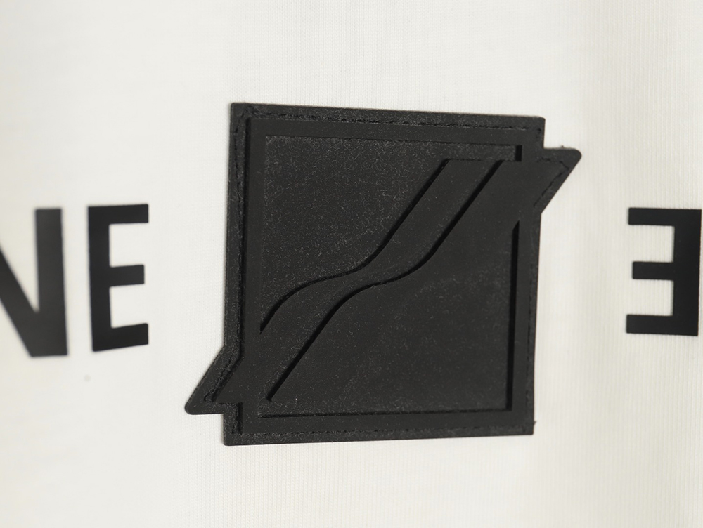 We11 Done leather label silicone 3D print short-sleeved T-shirt TSK1