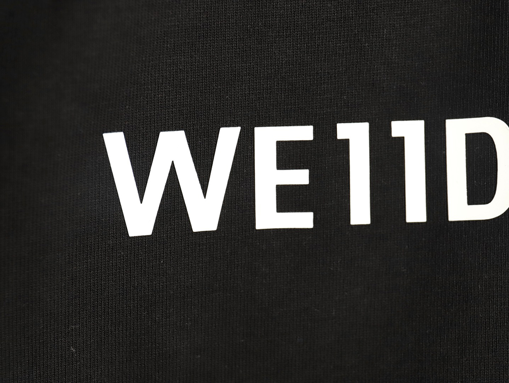 We11 Done leather label silicone 3D print short-sleeved T-shirt TSK2