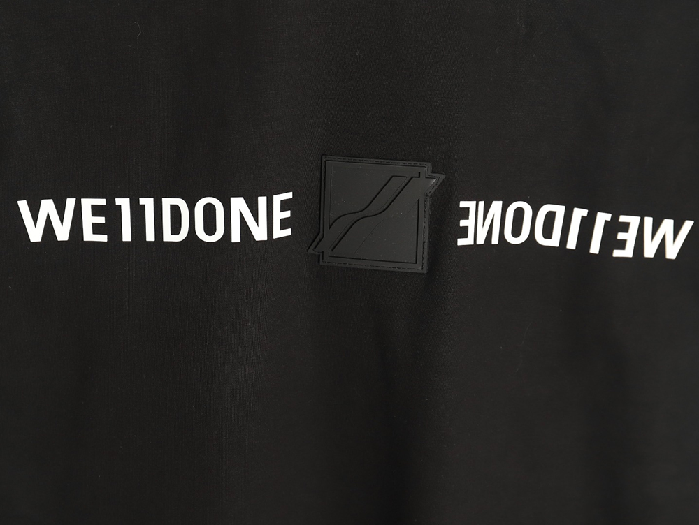 We11 Done leather label silicone 3D print short-sleeved T-shirt TSK2